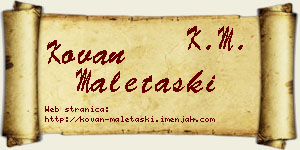 Kovan Maletaški vizit kartica